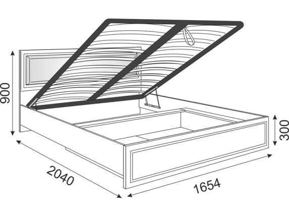  Кровать 1600 с подъемным механизмом и мягкой спинкой Беатрис М11 ШхВхГ 1654х900х2040 мм