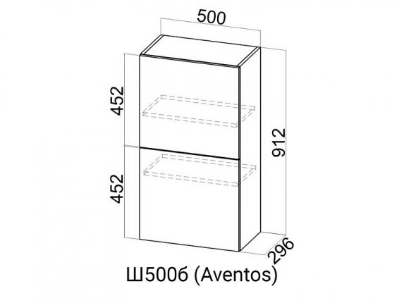 Шкаф навесной 500 барный Ш500б Aventos HF Вектор СВ 500х912х296